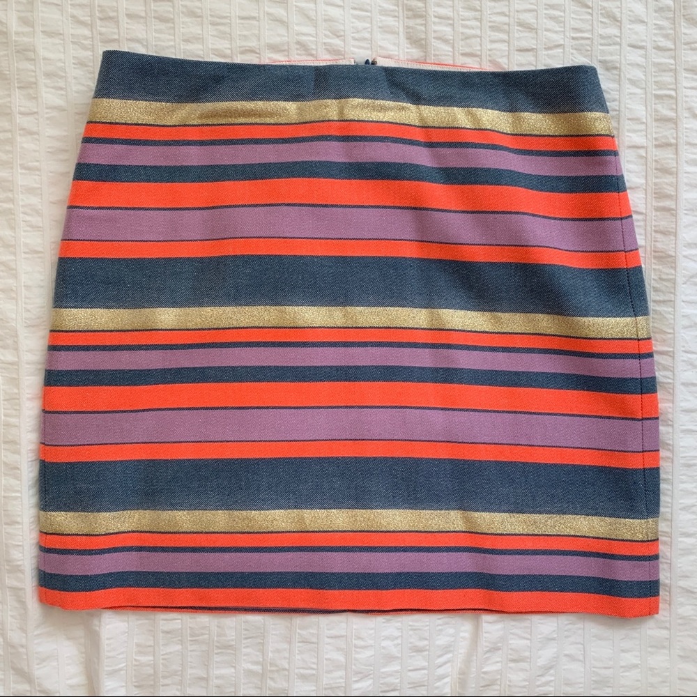 J Crew Metallic Striped Skirt